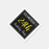 Eenvoudige, 24e verjaardag met aangepaste naam servet (Hoek)