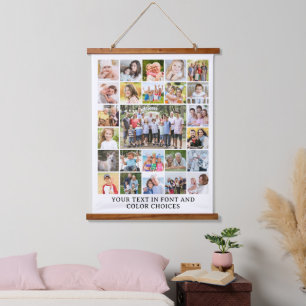 Eenvoudige 25 Aangepaste foto-Collage Hangend Wandkleed
