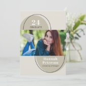 Eenvoudige 2 foto's afstudeercollege sage aankondiging (Staand voorkant)