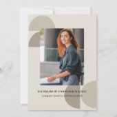 Eenvoudige 2 foto's afstudeercollege sage aankondiging (Achterkant)