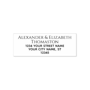 Eenvoudige 2 lijnen voor Naam Terugkeeradres #4 Zelfinktende Stempel