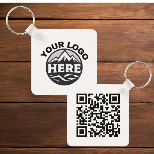 Eenvoudige 2-zijdige logo & Qr code Bedrijfsactivi Sleutelhanger