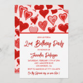 Eenvoudige 2e verjaardagsuitnodigingen voor haar H Kaart (Voorkant / Achterkant)