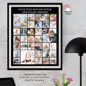 Eenvoudige 30 foto collage Aangepaste kleur en tek Poster