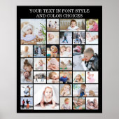 Eenvoudige 30 foto collage Aangepaste kleur en tek Poster (Voorkant)