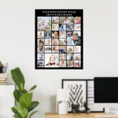 Eenvoudige 30 foto collage Aangepaste kleur en tek Poster (Thuiskantoor)