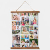 Eenvoudige 33 Aangepaste foto-Collage Hangend Wandkleed (Voorkant)