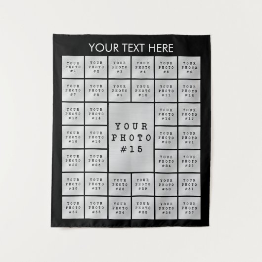 Eenvoudige 37 Aangepaste foto-Collage achtergrond Wandkleed (Voorkant)