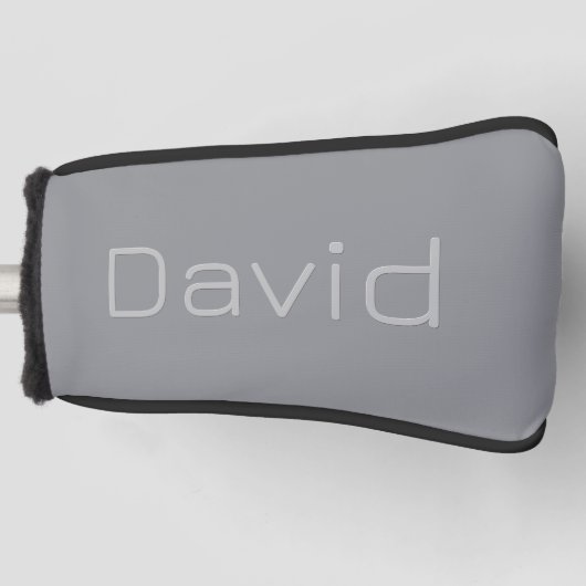 Eenvoudige 3 dimensionaal ogende tekst | Gray Golfheadcover (Voorkant)