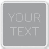 Eenvoudige 3 dimensionaal ogende tekst | Gray Sticker (Voorkant)