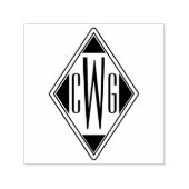 Eenvoudige 3 Initiaal Letter Monogram #5D Diamant Zelfinktende Stempel (Design)