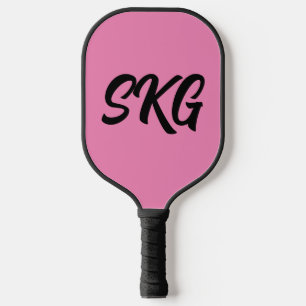EENVOUDIGE 3 LETTER MONOGRAM ROZE PICKLEBALL PADDL PADDLE
