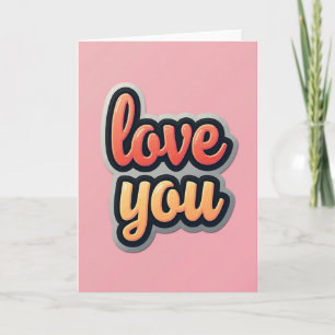 Eenvoudige 3D Love You Kaart