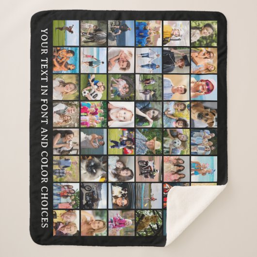 Eenvoudige 48 Fotocollage Aangepaste kleur Sherpa Deken (Voorkant)