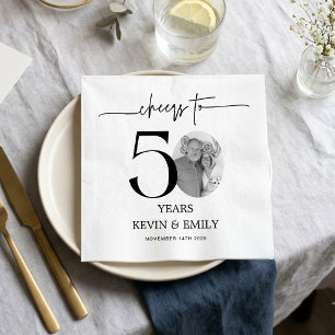 Eenvoudige 50ste verjaardag papieren servetten