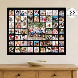 Eenvoudige 55 foto collage Aangepaste kleur Poster