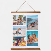Eenvoudige 5 fotocollage hangend wandkleed (Voorkant)