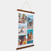 Eenvoudige 5 fotocollage hangend wandkleed (Gebogen)