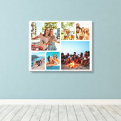 Eenvoudige 6 fotocollage canvas afdruk (Insitu (Houten vloer))