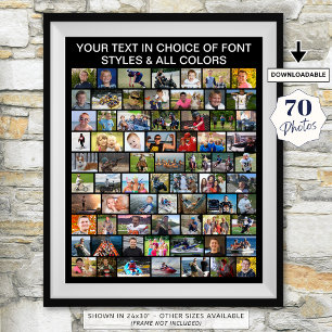 Eenvoudige 70 Foto Collage Op Maat Gepersonaliseer Poster