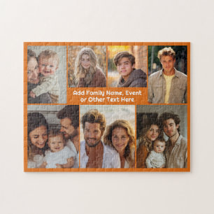 Eenvoudige 7 foto collage met dikke tekst legpuzzel