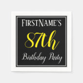 Eenvoudige 87e verjaardag met aangepaste naam servetten (Voorkant)