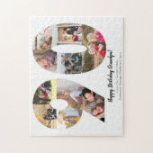 Eenvoudige 90e-nummerfoto Collage aangepaste groet Legpuzzel (Verticaal)