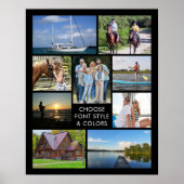 Eenvoudige 9 Foto Collage Aangepaste Kleur Persoon Poster (Voorkant)