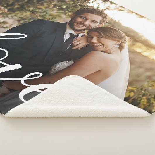 Eenvoudige aandenken liefde script aangepaste brui sherpa deken (3/4)