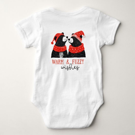 Eenvoudige aangepaste baby's eerste kerst Beer Romper (Achterkant)