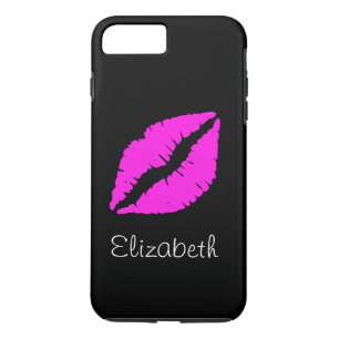Eenvoudige, aangepaste Black Pink Lips iPhone 8 Plus / 7 Plus Hoesje