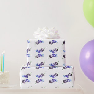 eenvoudige aangepaste blauwe paarse zwarte bladere cadeaupapier