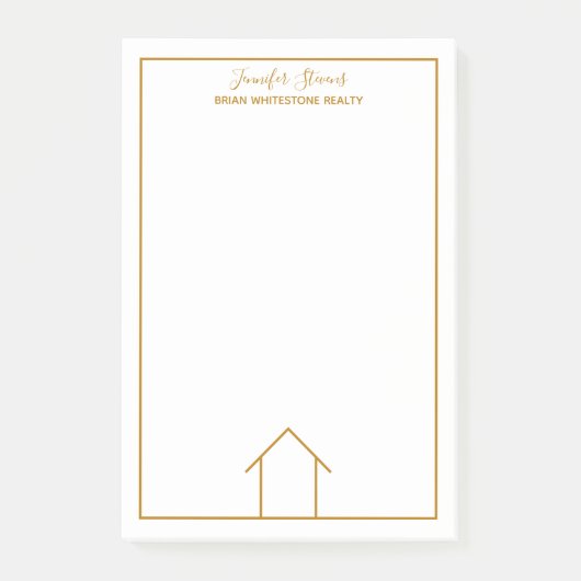 Eenvoudige aangepaste Chic Gold Realtor voor onroe Post-it® Notes (Voorkant)