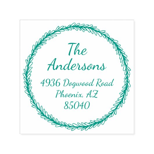 Eenvoudige aangepaste familie ronde retour adres s zelfinktende stempel (Design)