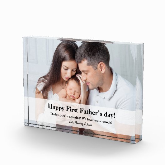 Eenvoudige aangepaste familiefoto eerste Vaderdag Fotoblokken (Rechts)