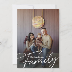 Eenvoudige aangepaste familiefoto feestdagenkaart