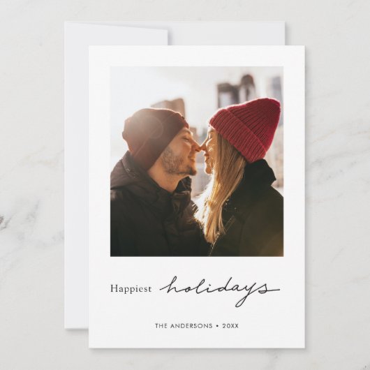 Eenvoudige, aangepaste foto feestdagenkaart (Voorkant)