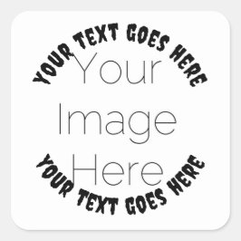 eenvoudige aangepaste foto gepersonaliseerde Hallo Vierkante Sticker