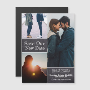 Eenvoudige aangepaste foto Je nieuwe datumbruiloft Magnetische Uitnodiging