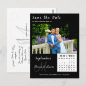 Eenvoudige aangepaste fotokalender Sla de datumkaa Briefkaart (Voorkant / Achterkant)