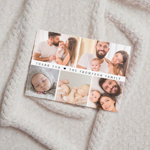 Eenvoudige Aangepaste Fotosamenstelling Babyfeestj Bedankkaart