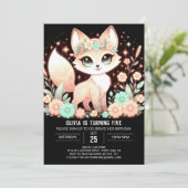 Eenvoudige Aangepaste Fox Digitale Verjaardag Kaart (Staand voorkant)