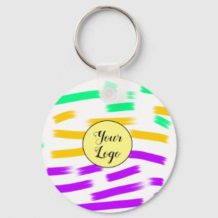 eenvoudige aangepaste gele waterverf voegt logo mi sleutelhanger