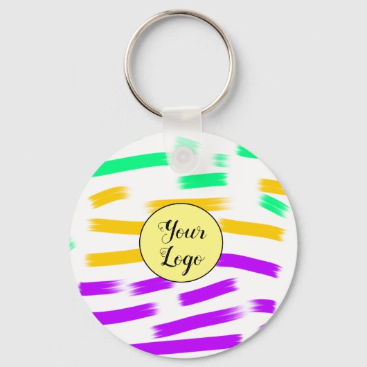 eenvoudige aangepaste gele waterverf voegt logo mi sleutelhanger (Voorkant)