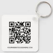 Eenvoudige aangepaste grote zakelijke logo QR code Sleutelhanger (Achterkant)