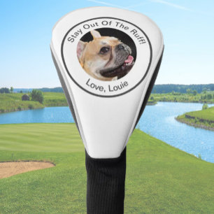 Eenvoudige aangepaste hond foto golfer cadeau grap golfheadcover