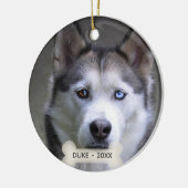 Eenvoudige aangepaste husky hond foto keramisch ornament (Links)