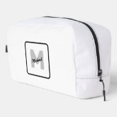 Eenvoudige aangepaste Initiaal naam Button Toilettasje (Rechterhoek)