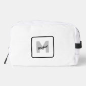 Eenvoudige aangepaste Initiaal naam Button Toilettasje (Achterkant)