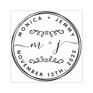 Eenvoudige aangepaste klassieke trouwnamen rubberstempel